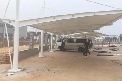 五河县长运公司膜结构充电桩雨棚顺利交付使用