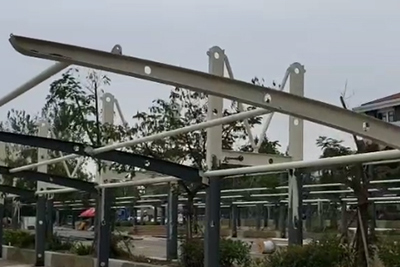南京花山监狱5500平汽车棚28天提前安装完工交付业主使用，受到业主好评